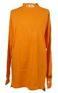 Pánské oranžové triko se stojáčkem 