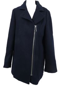 Dámský tmavomodrý vlněný kabát S. Oliver