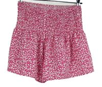 Dámské fuchsiovo-bílé kytičkované sukňové kraťasy Shein 