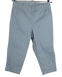 Dámske světlemodro-biele vzorované capri tregíny George
