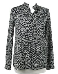 Dámská černo-bílá vzorovaná halenka Mango 