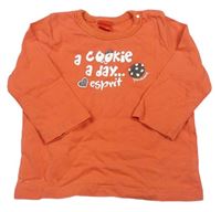 Oranžové tričko s nápisom Esprit