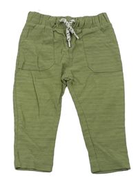 Khaki pruhované lehké tepláky C&A