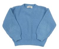 Modrý žinylkový sveter H&M