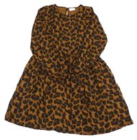 Hnědo-černé šaty s leopardím vzorem Matalan
