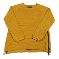 Horčicový rebrovaný sveter Primark
