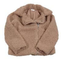 Světlerůžová huňatá podšitá bunda Matalan