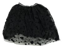 Čierna tylová sukňa s obrázkami H&M