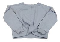 Svetlomodrá crop mikina s čipkou zn. Matalan