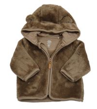 Hnědá chlupatá propínací mikina s kapucí F&F