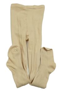Béžové rebrované pančuchy