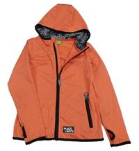 Oranžová melírovaná thermo propínací mikina s kapucí Crane