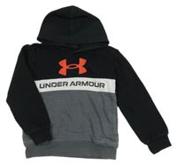 Čierno-sivo-biela mikina s logom a kapucňou Under Armour