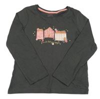 Sivé tričko s domečky Primark