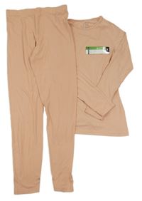 Nové - 2 set - světlerůžové spodní legíny + světlerůžové spodní triko 