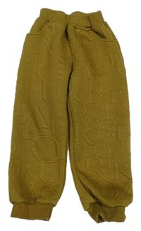 Khaki tepláky s 3D písmeny Shein