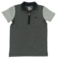 Sivo-čierne vzorované polo tričko Urban
