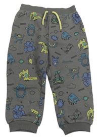 Tmavošedé tepláky s příšerkami Primark
