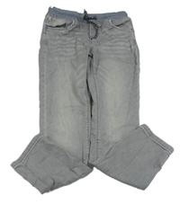 Sivé teplákové skinny rifle s úpletovým pasom zn. C&A