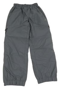 Šedé šusťákové cuff kalhoty Domyos