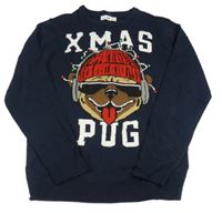 Nové - Tmavomodrý vianočný sveter so psem C&A