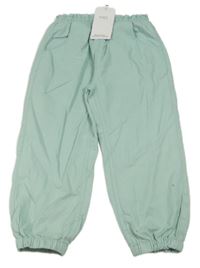 Nové - Mentolové plátěné cuff kalhoty M&S