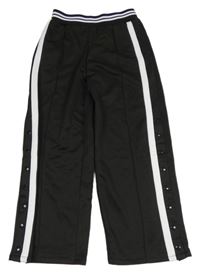 Nové - Čierne športové široké tepláky s pruhom a cvoky Next