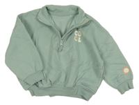 Zelenkavá oversize mikina s nápisom George