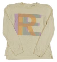 Světlebéžové triko s nápisem S. Oliver