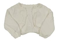 Bílé pletené propínací bolérko Nutmeg