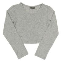 Sivé meírované crop tričko Destination