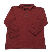 Červené melírované polo triko s výšivkou Matalan