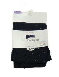 Nové - Černé puntíkaté silonky Primark