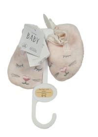 Nové - Svetloružové semišové cápačky s mačkou George vel. 16