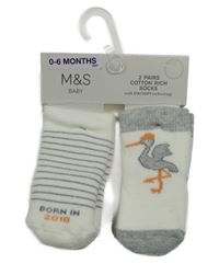 Nové - 2x bílo-šedé ponožky M&S