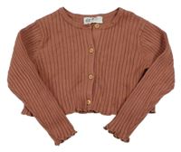 Vínový rebrovaný prepínaci crop sveter H&M