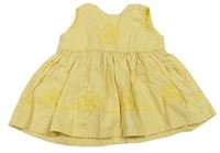 Žlté plátenné šaty s kvietkami Next