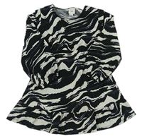 Čierno-sivo-tmavomodré vzorované šaty River Island