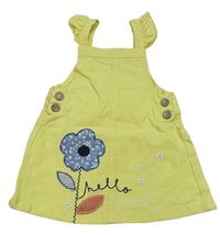 Žlté rifľové šaty s kvietkom zn. Mothercare