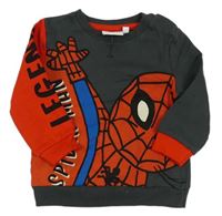 Sivo-červená mikina so Spider-manem zn. Marvel