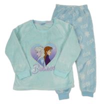 Světlemodré chlupaté pyžamo s Frozen Disney