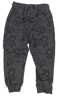 Šedé tepláky s leopardy George 