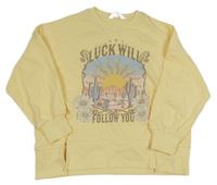 Žltá mikina s potlačou H&M