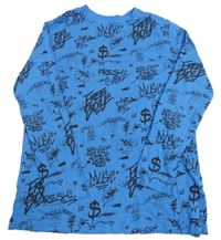 Modré tričko s nápismi Primark