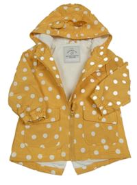 Okrová šušťáková jarná parka s bodkami a kapucňou George
