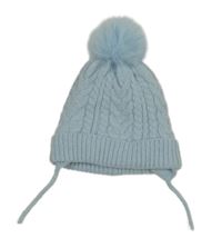 Světlemodrá pletená podšitá čepice s bambulí Primark