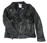Černý koženkový jarní křivák H&M