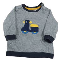 Tmavomodro-biela pruhovaná mikina so skútrem Orchestra