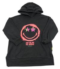 Čierna mikina so smajlíkom a kapucňou M&S