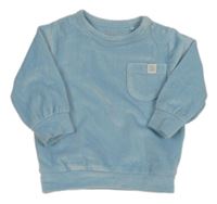 Svetlomodrá plyšová mikina s vreckom Silver Cross